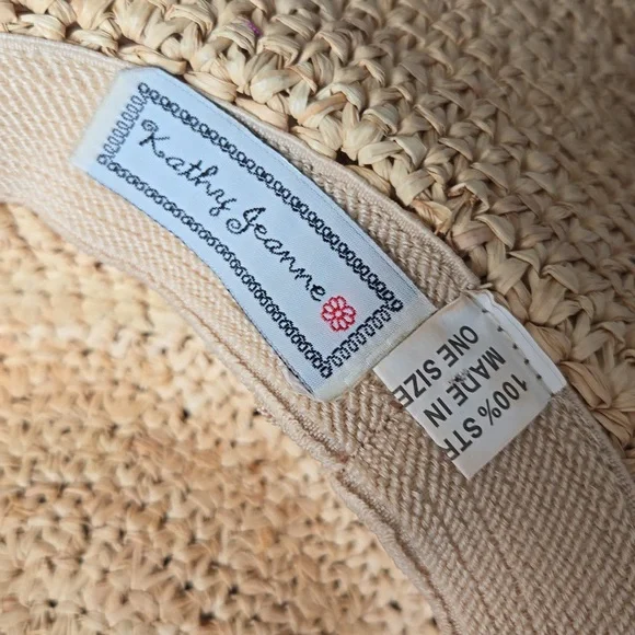 Straw Wide-Brim Sun Hat - Natural - Picture 3 of 3